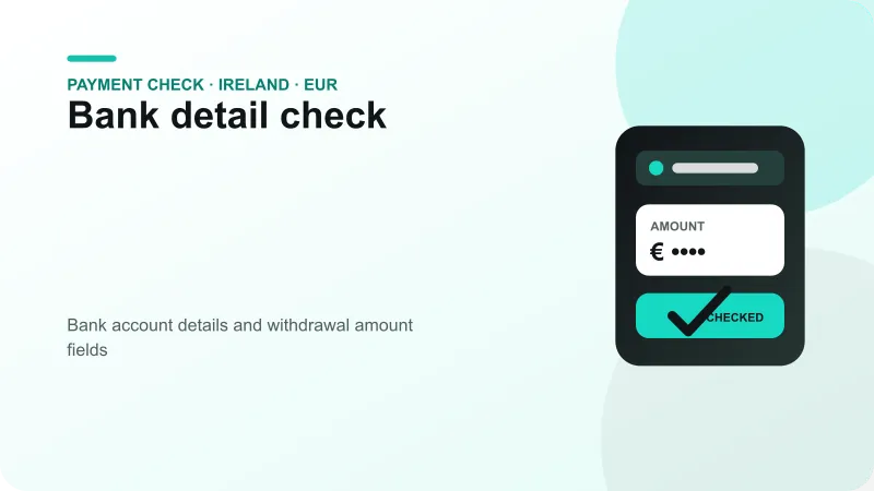 Bank account details and withdrawal amount fields