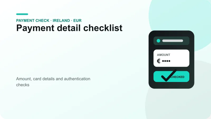 Amount, card details and authentication checks