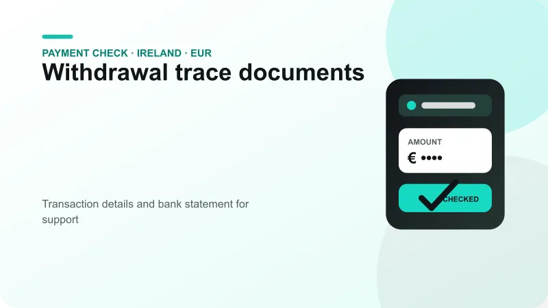 Transaction details and bank statement for support