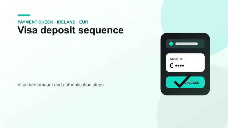 Visa card amount and authentication steps
