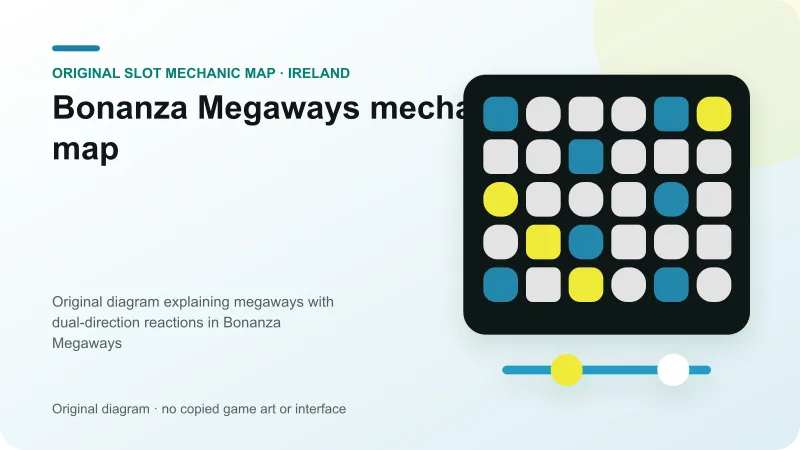 Original diagram explaining megaways with dual-direction reactions in Bonanza Megaways